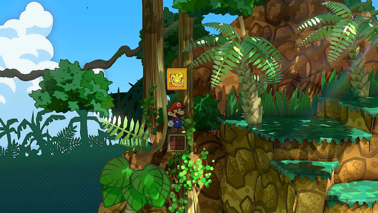 Image of the shine sprite near a keelhaul key cliff in Paper Mario TTYD