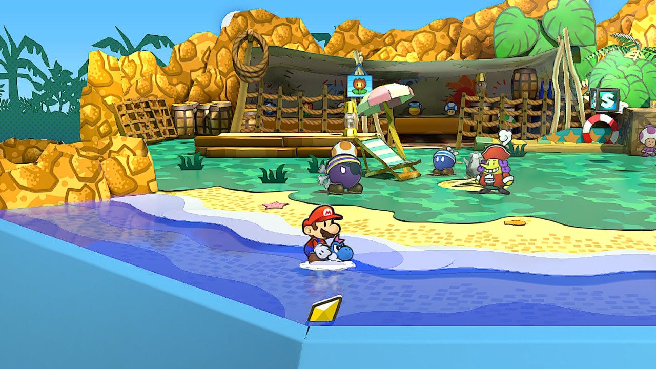 Image of the main area of Keelhaul Key in Paper Mario TTYD