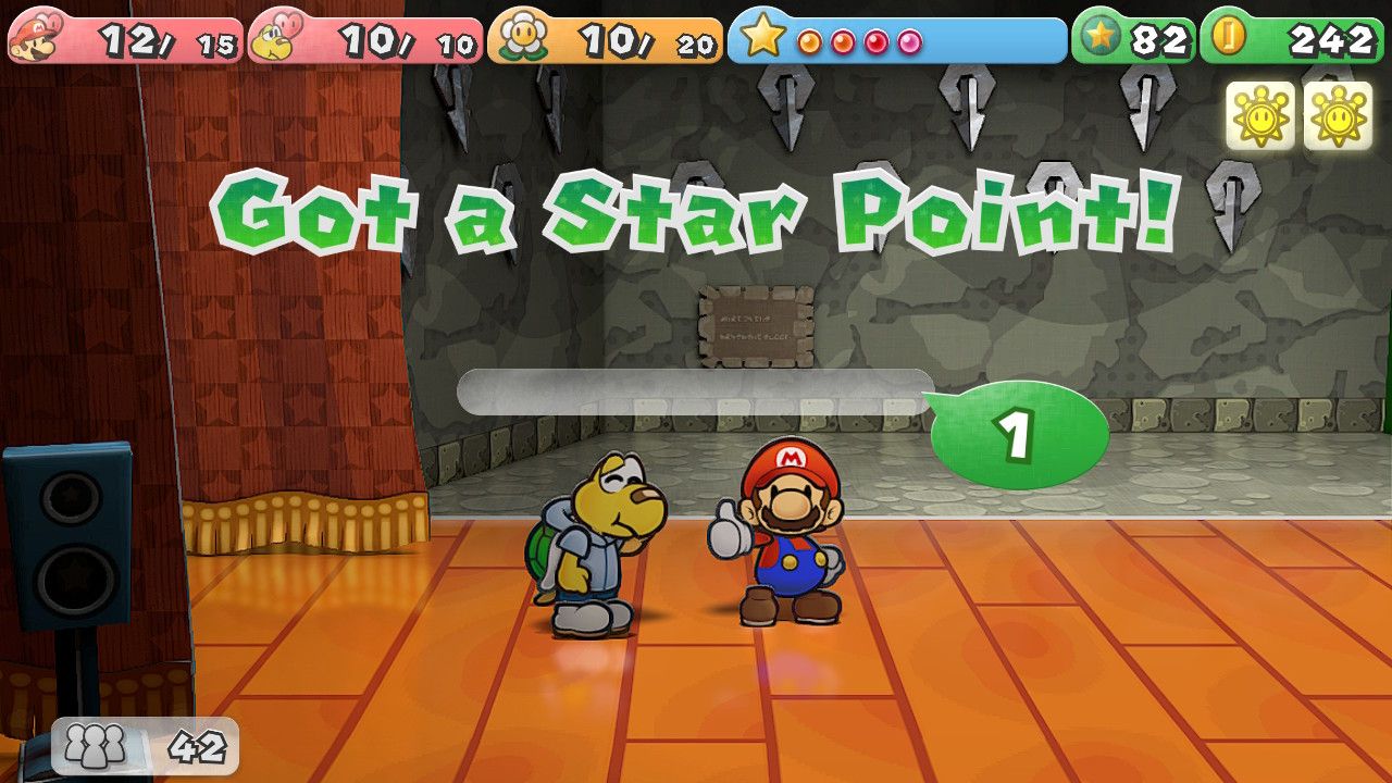 Image of Koops and Mario in battle in the Pit of 100 Trials in Paper Mario The Thousand Year Door