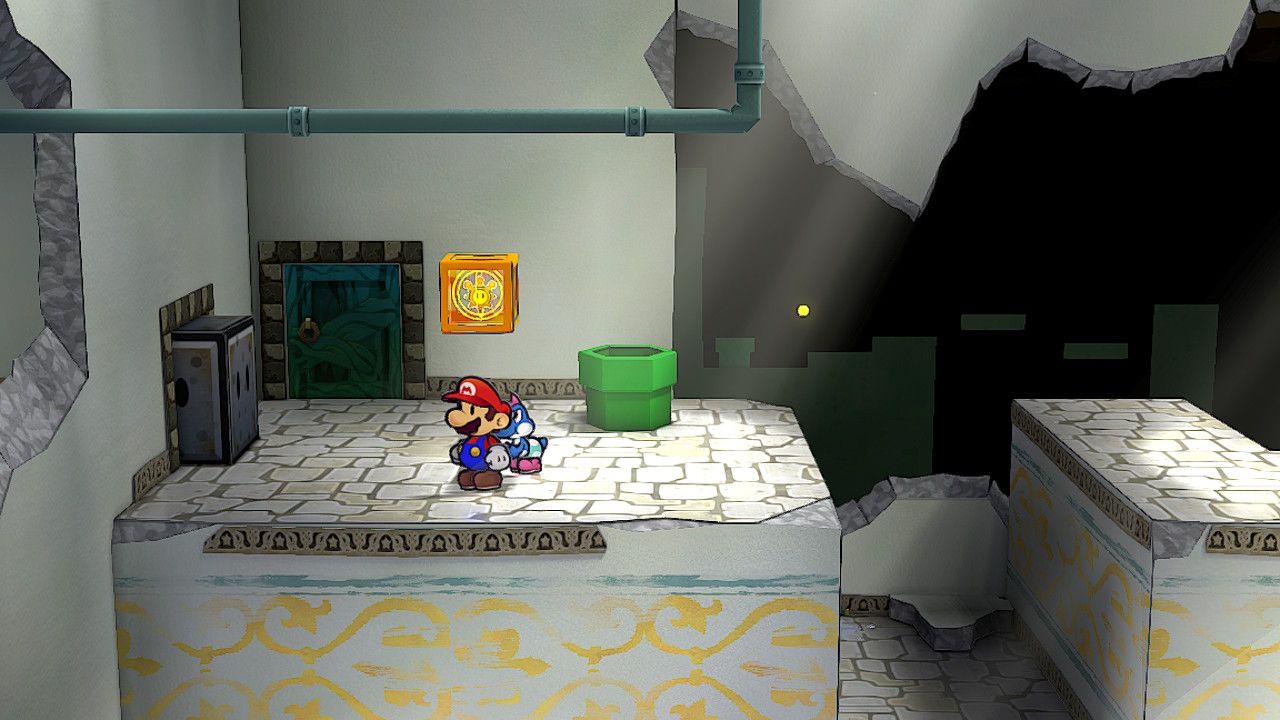 Image of a shine sprite in the rogueport sewers in Paper Mario TTYD