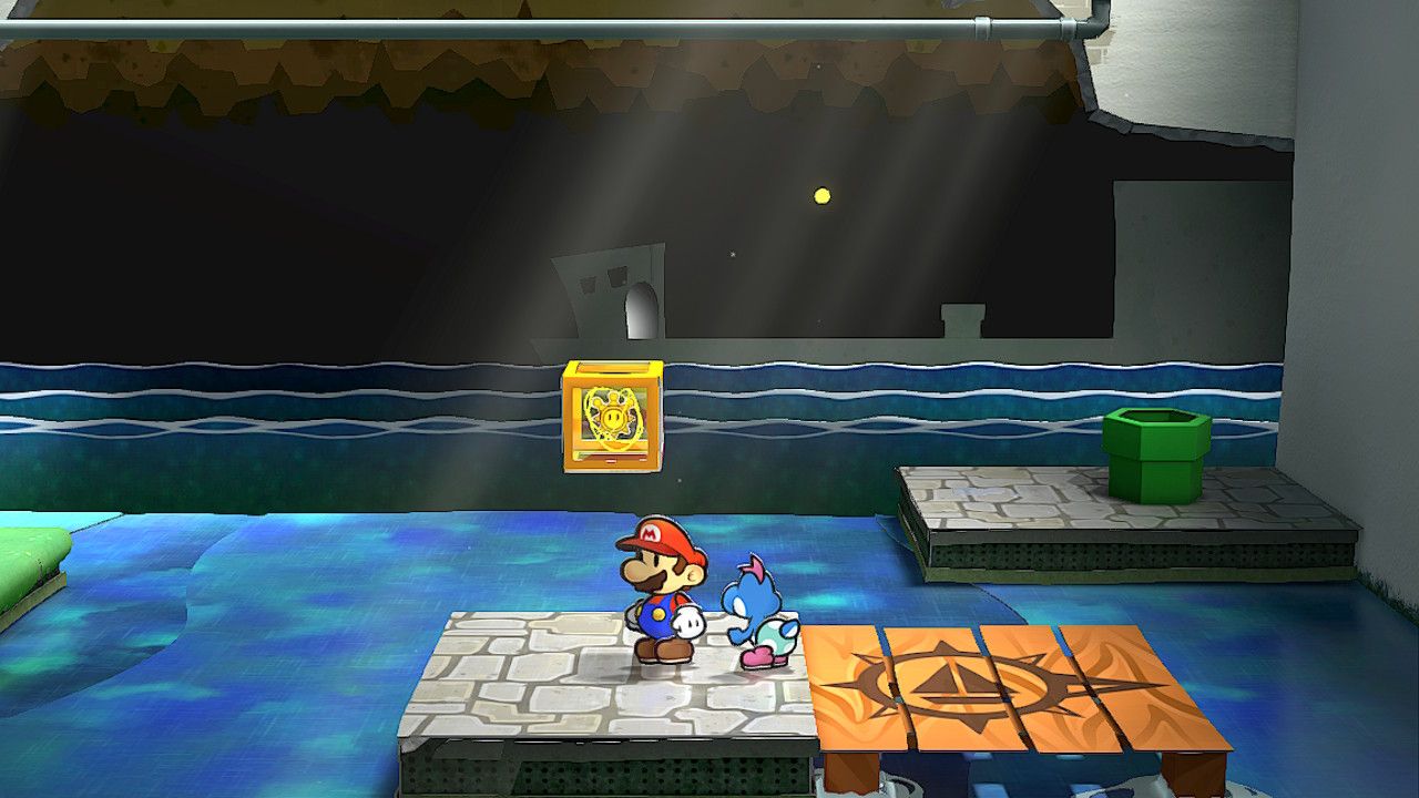 Image of the shine sprite found in rogueport sewers by using Boat Mode in Paper Mario TTYD