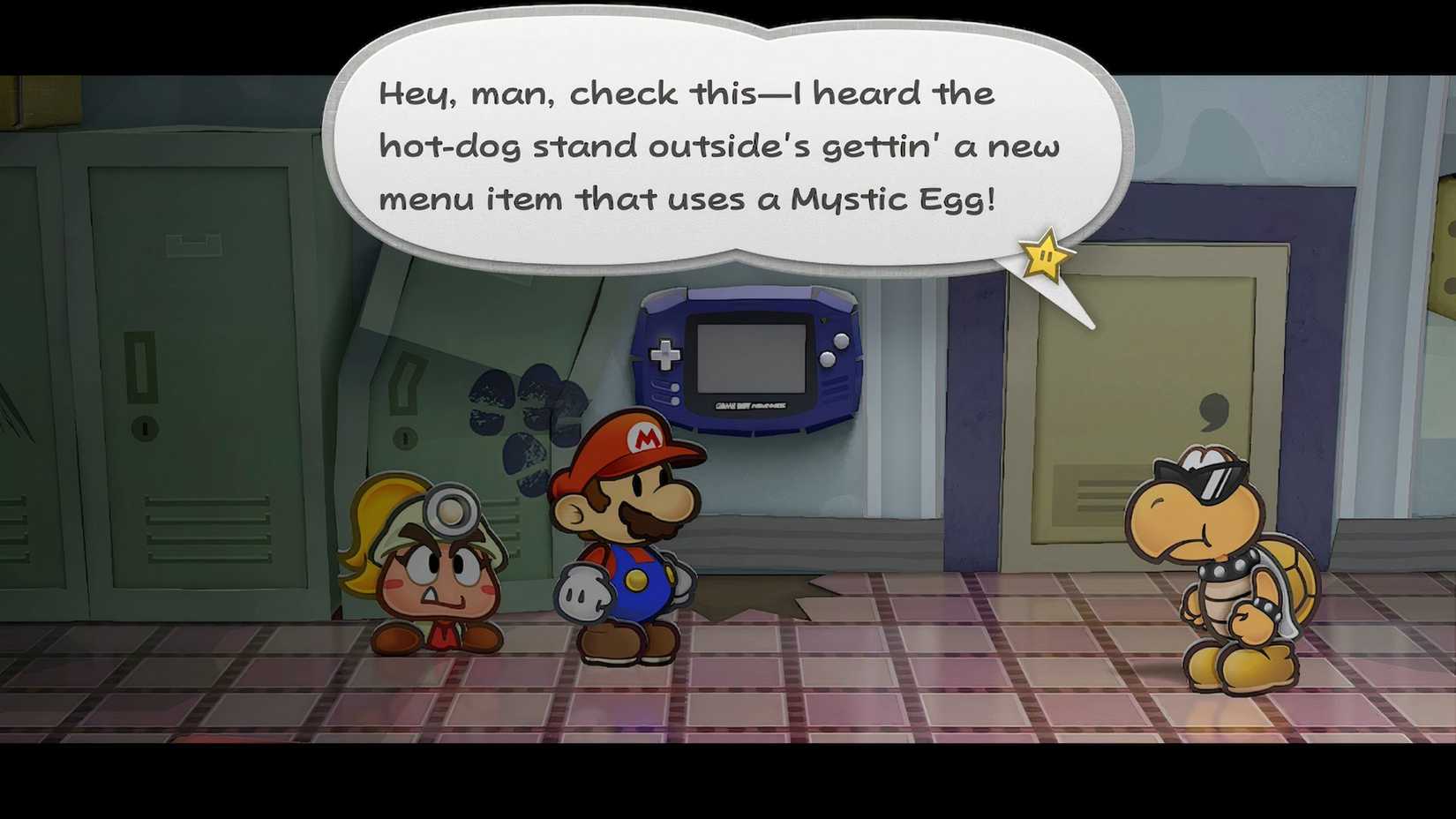 Paper Mario The Thousand-Year Door - KP Koopa Tells Mario about Mystic Egg in Glitzville