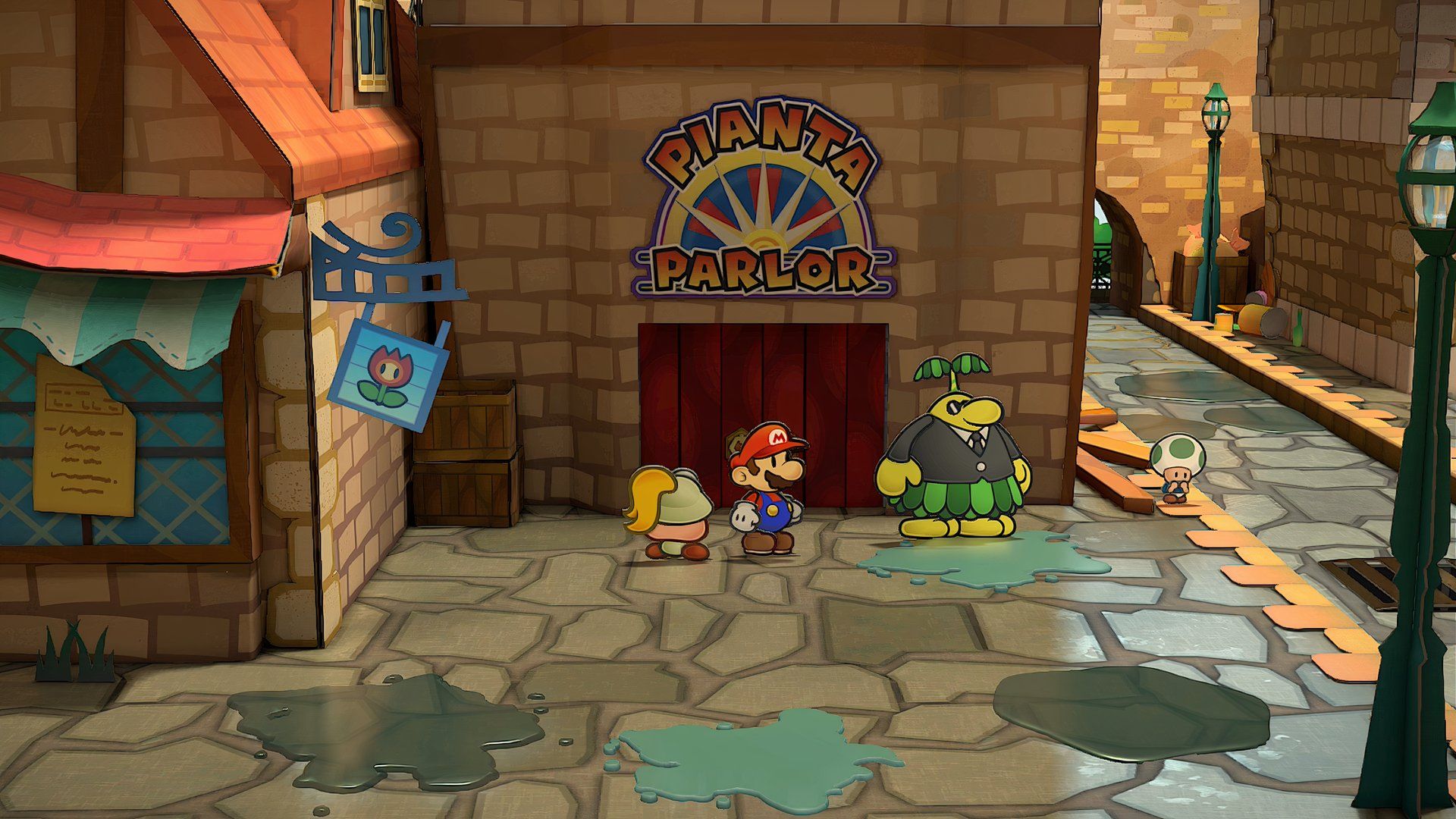 Paper Mario: The Thousand-Year Door - Mario outside of Pianta Parlor