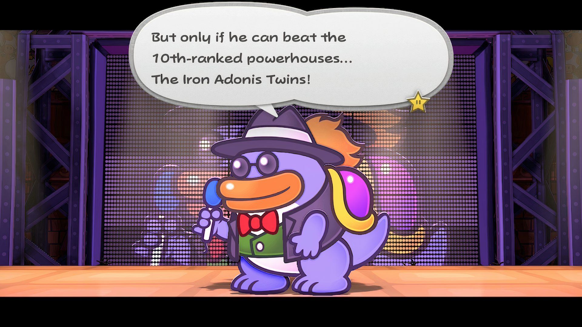 Paper Mario: The Thousand-Year Door - Grubba announces the Iron Adonis Twins in the Glitz Pit