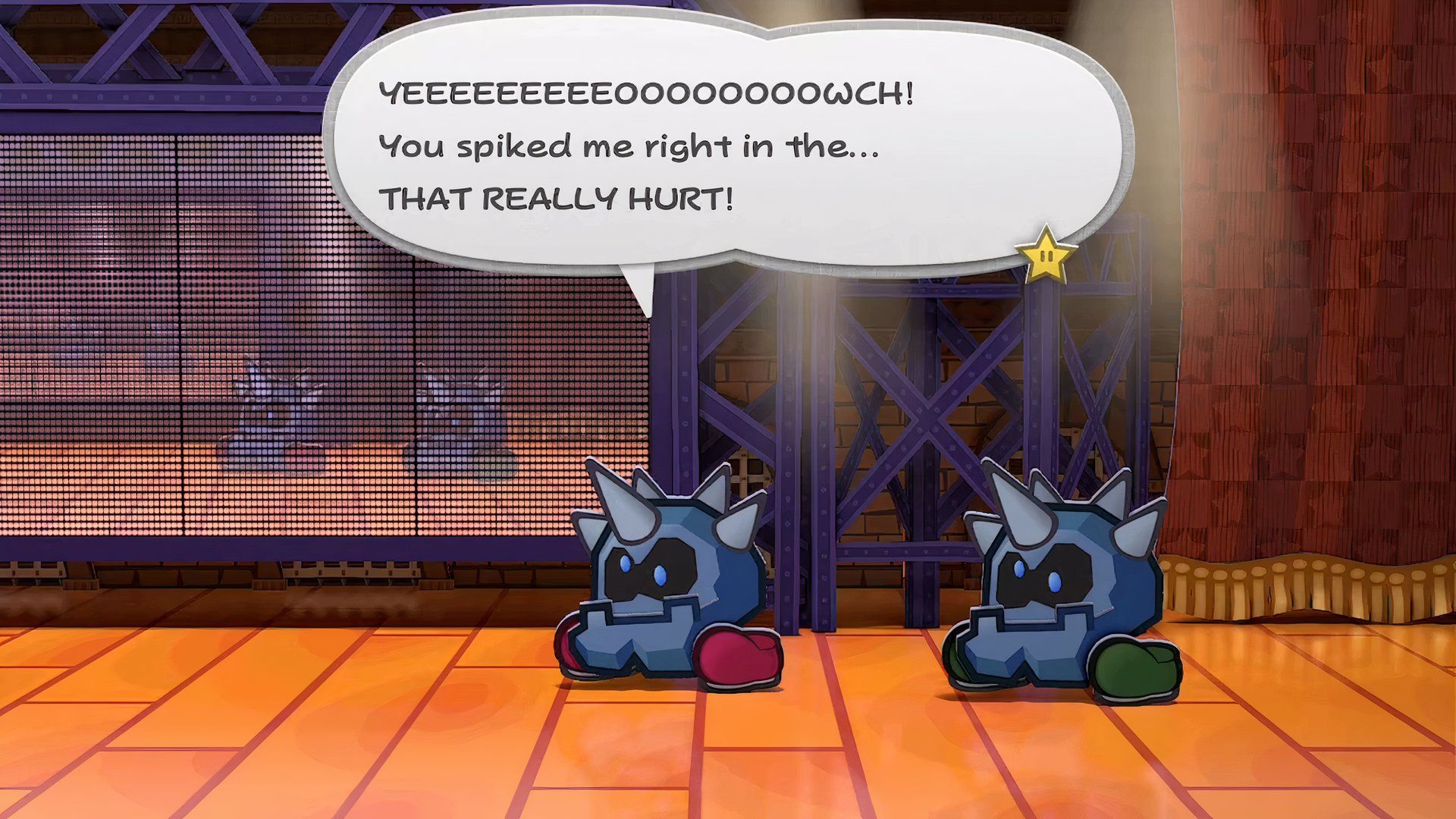 Paper Mario: The Thousand-Year Door - Iron Cleft Adonis Twins get Damage