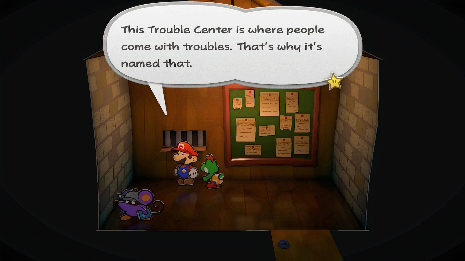 Paper Mario: The Thousand-Year Door - Mario inside the Trouble Center