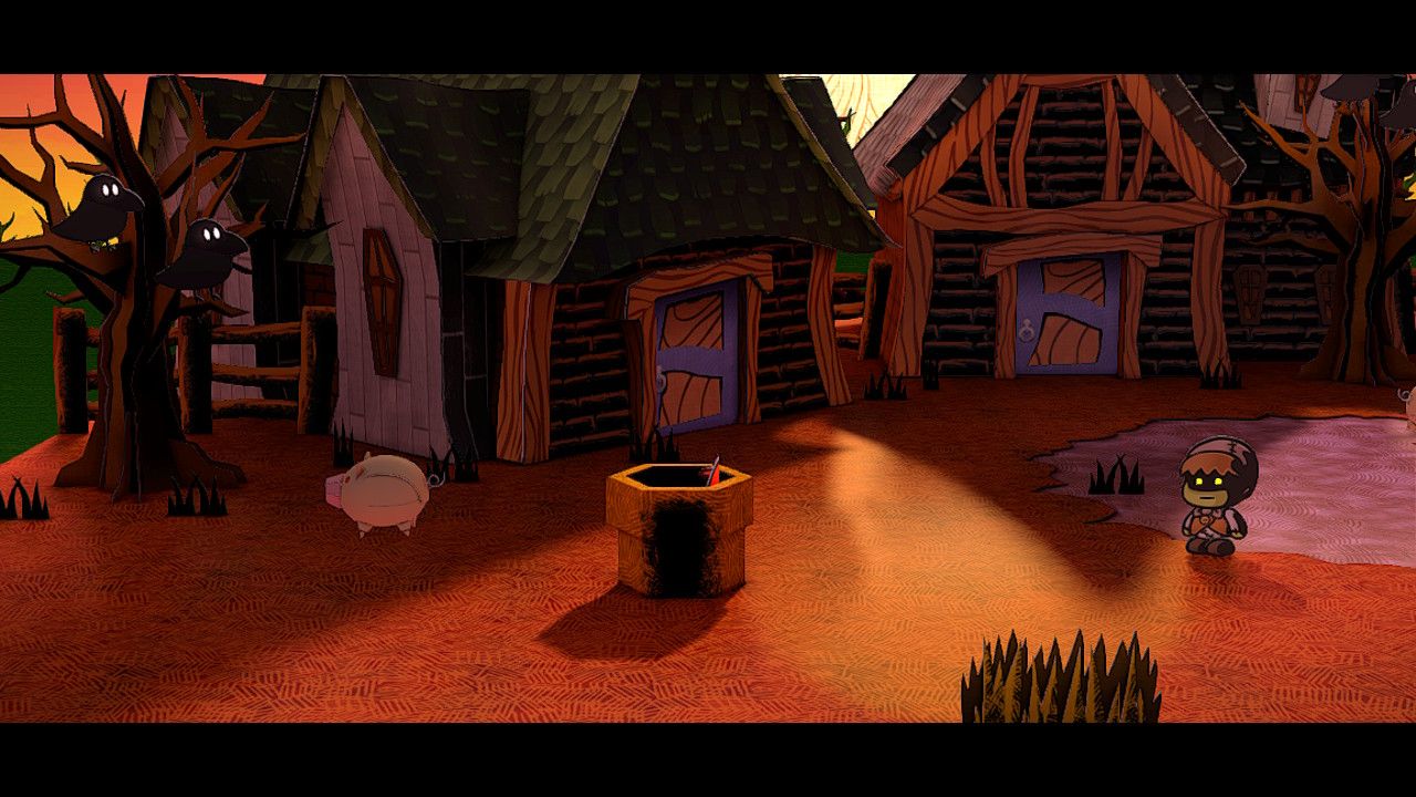 Image of Mario arriving in Twilight Town in Paper Mario The Thousand Year Door