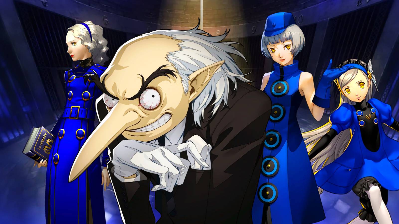 Igor, Margaret, Elizabeth, and Lavenza in Persona