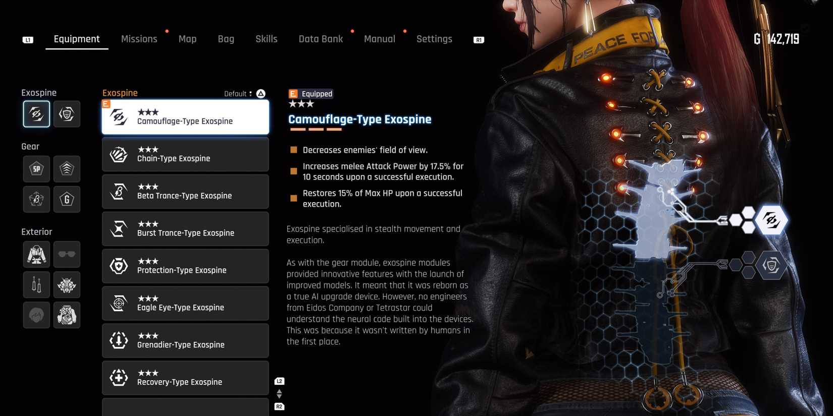 Stellar Blade: Camouflage-type Exospine