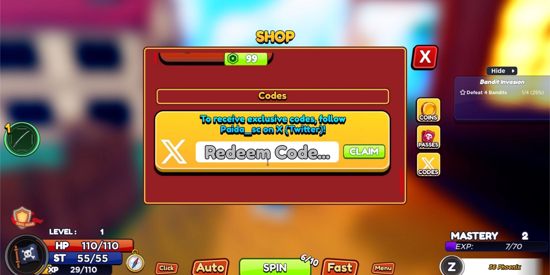 PIECE RNG the codes tab