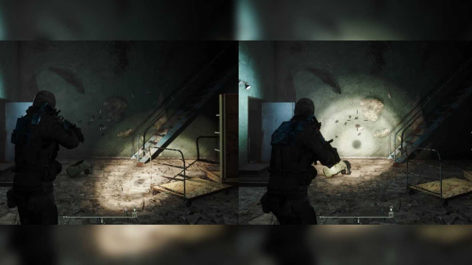 Pip-Boy Flashlight lamp points from crosshair also works for power armor and lamps