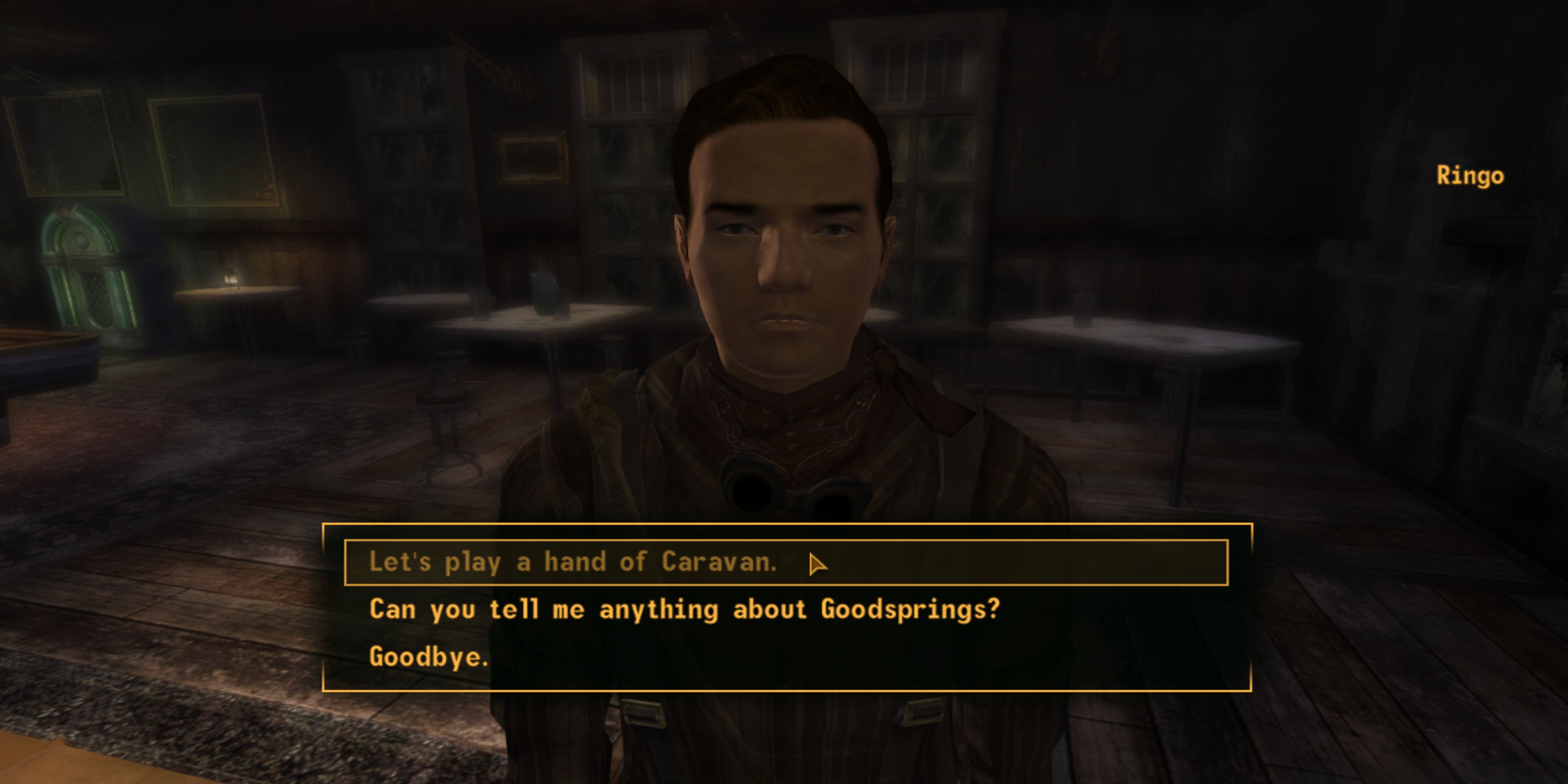 Playing Caravan with Ringo at Goodsprings bar in Fallout: New Vegas