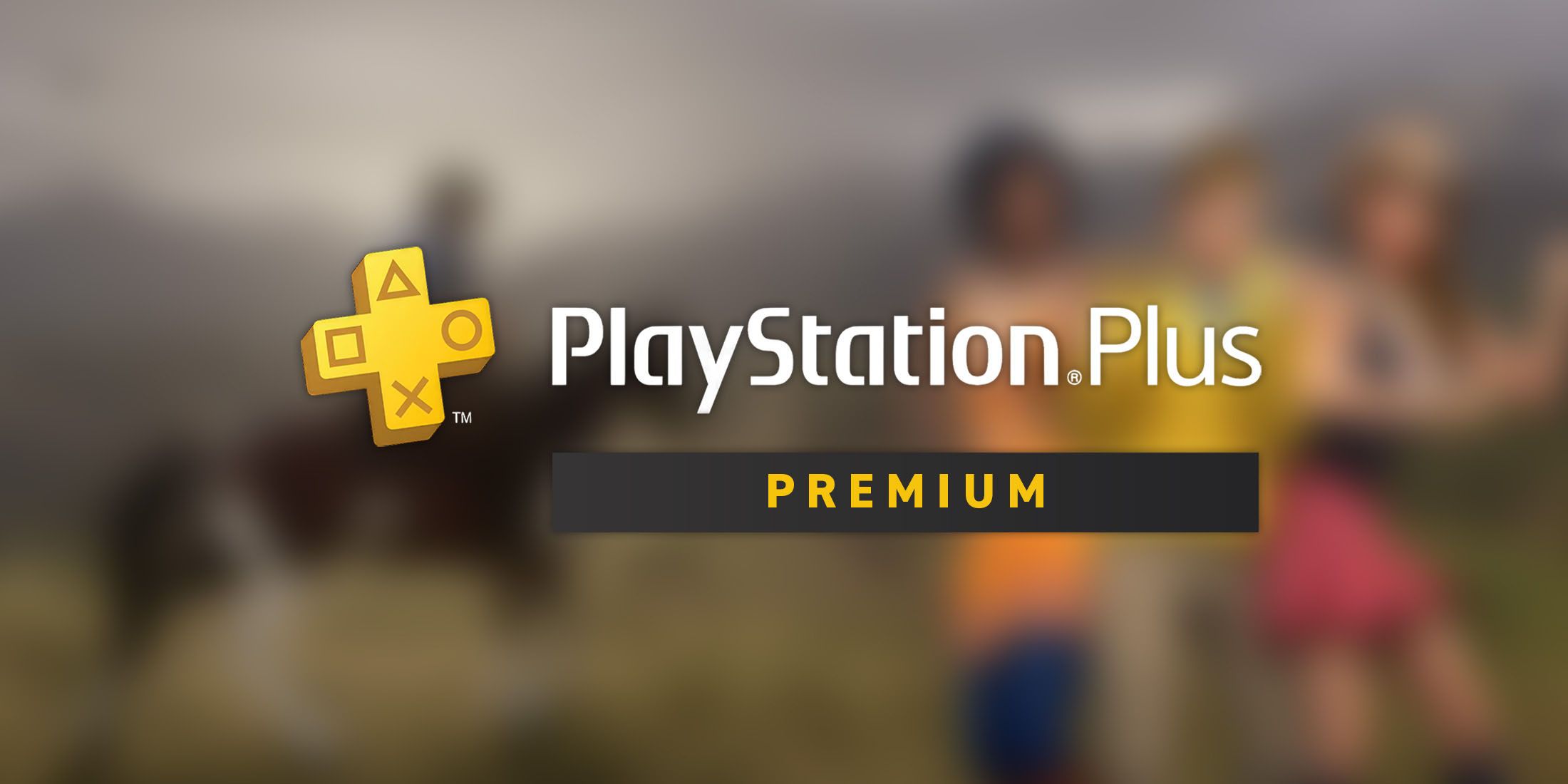 An image of the PlayStation Plus Premium logo in front of a blurred background.