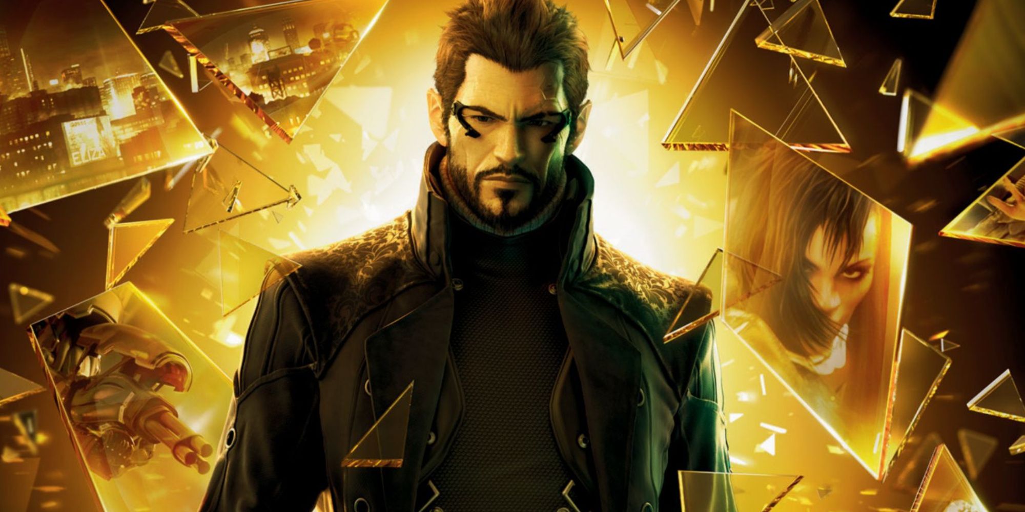 Promo art featuring Adam in Deus Ex Human Revolution