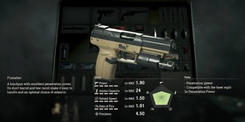 Resident Evil 4 Remake Punisher Max Upgraded Stats With A Laser Sight