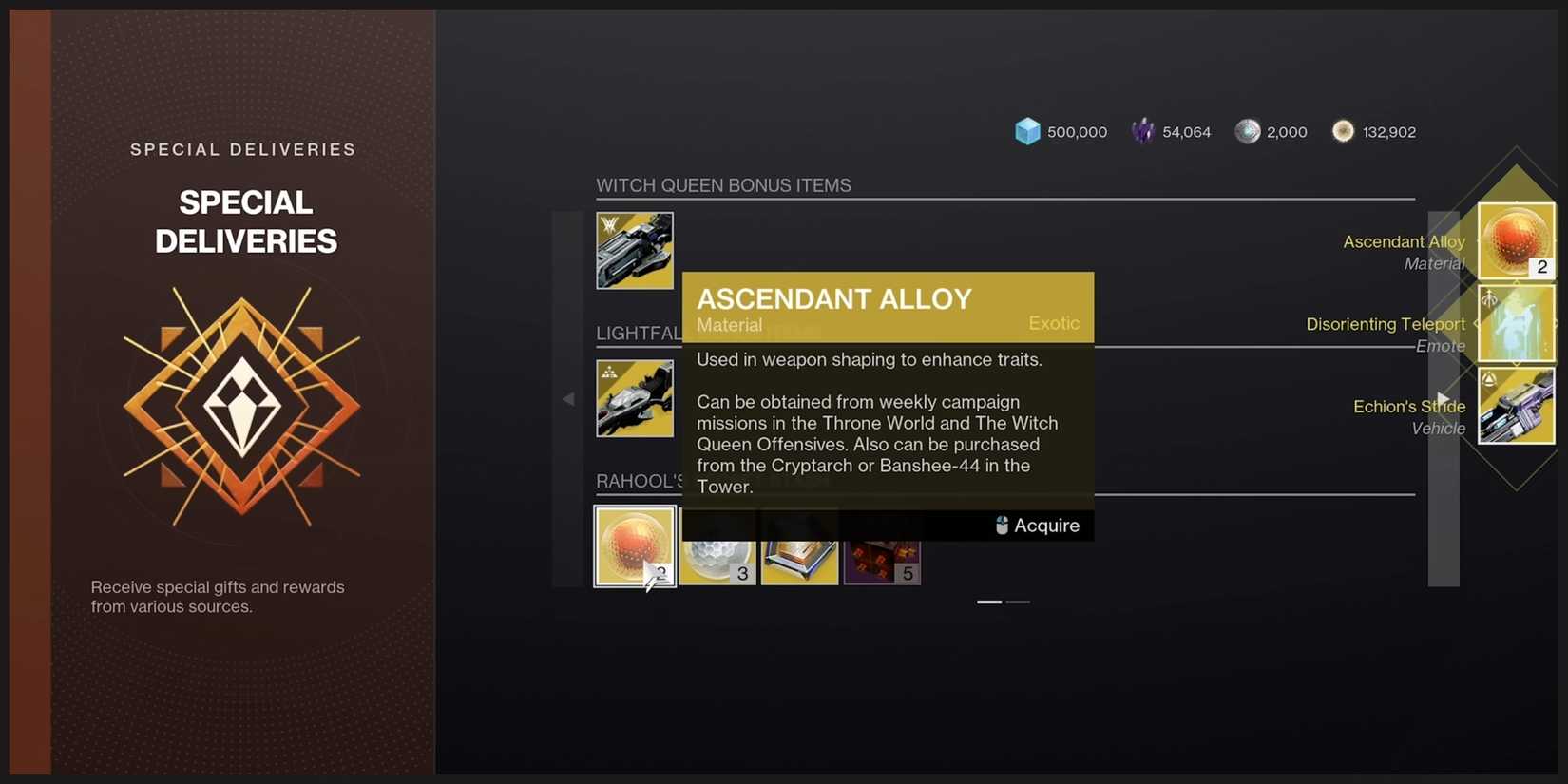 Rahool's stash special deliveries at the tower. 