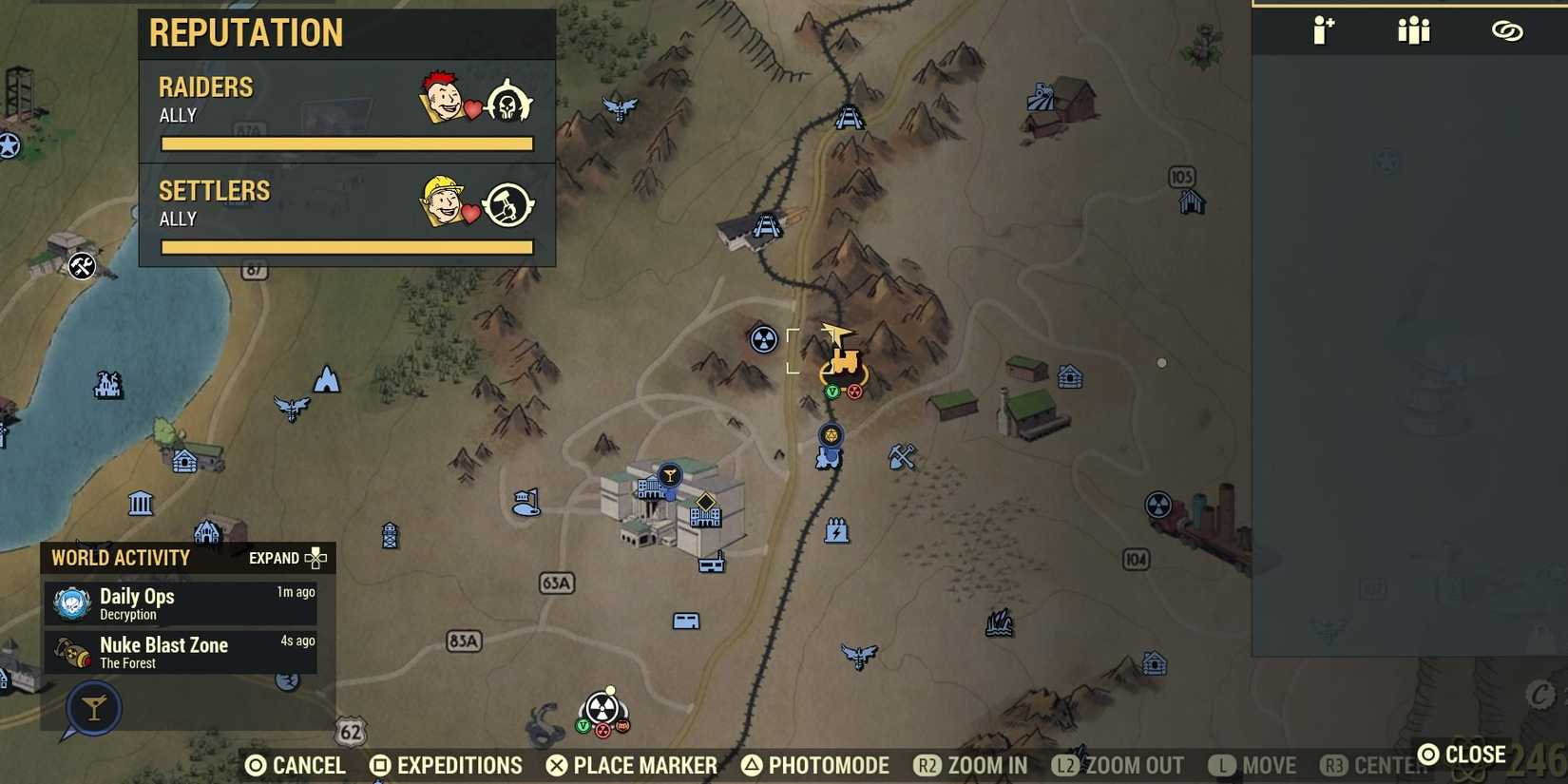 Raider and Settler Reputation Bar Fallout 76