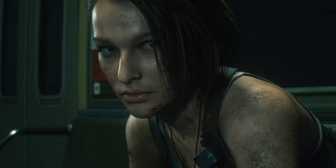 jill valentine sitting on a seat in a subway car