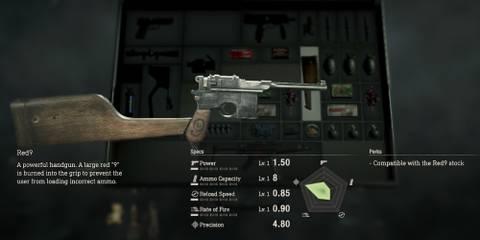 Resident Evil 4 Remake Red 9 Handgun With A Stock