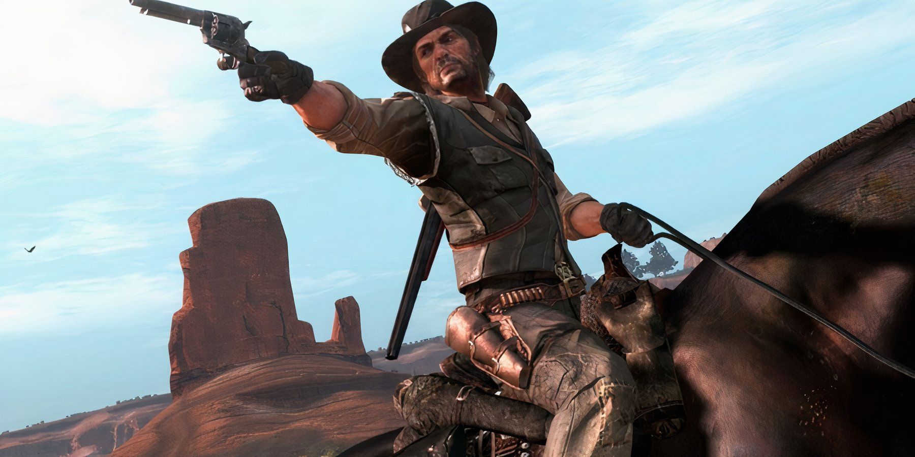 Red Dead Redemption john marston gun screenshot