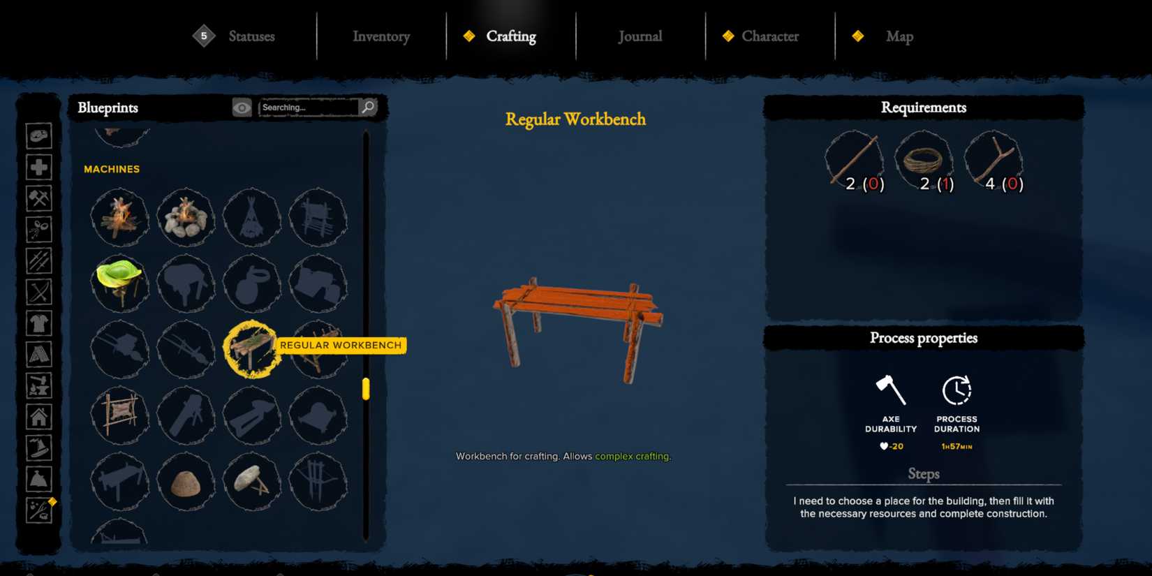 regular workbench in survival fountain of youth