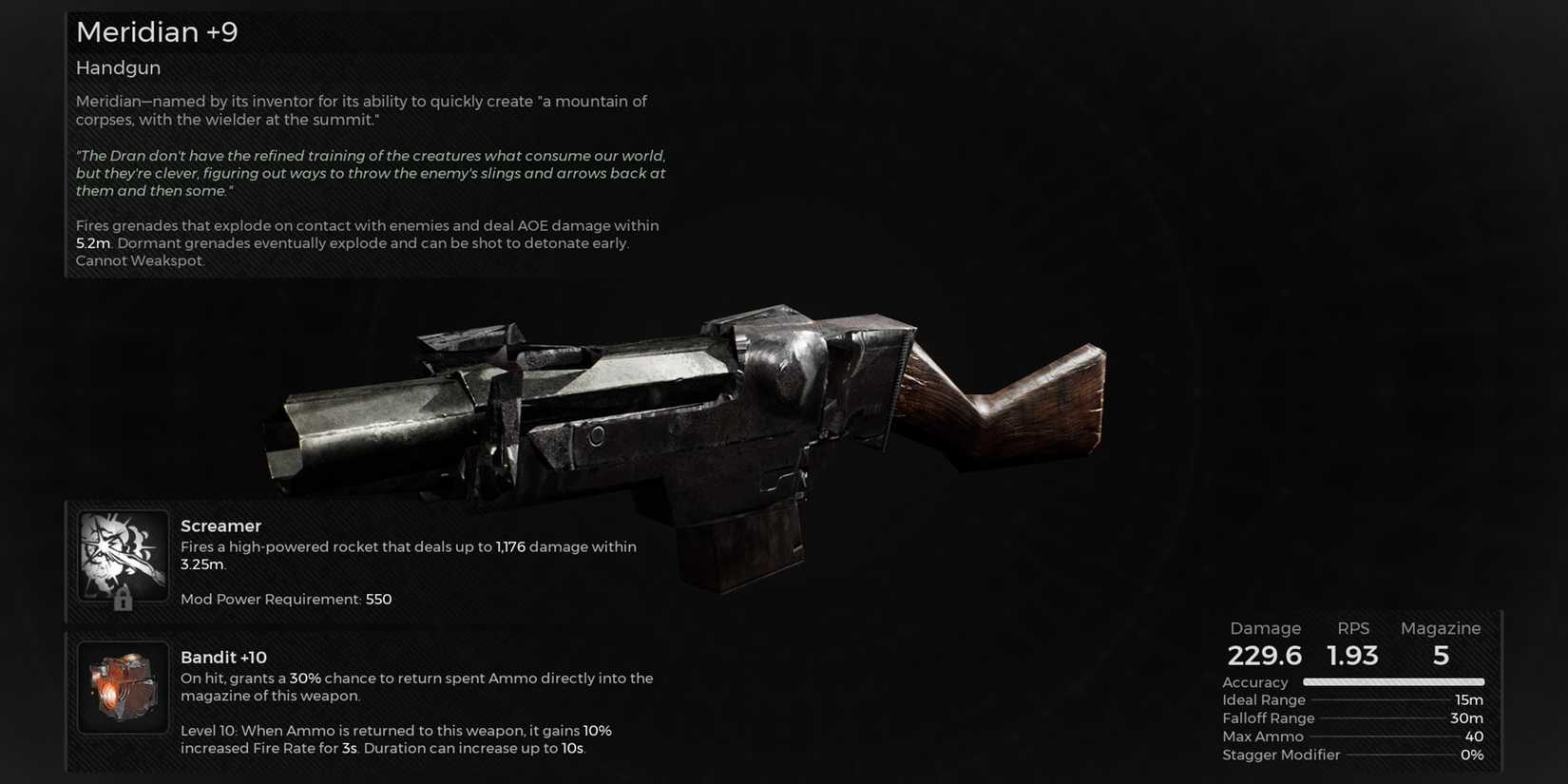 Remnant 2 - Meridian Handgun