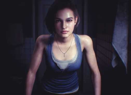 Resident Evil 3 Remake Jill Valentine looking in the mirror