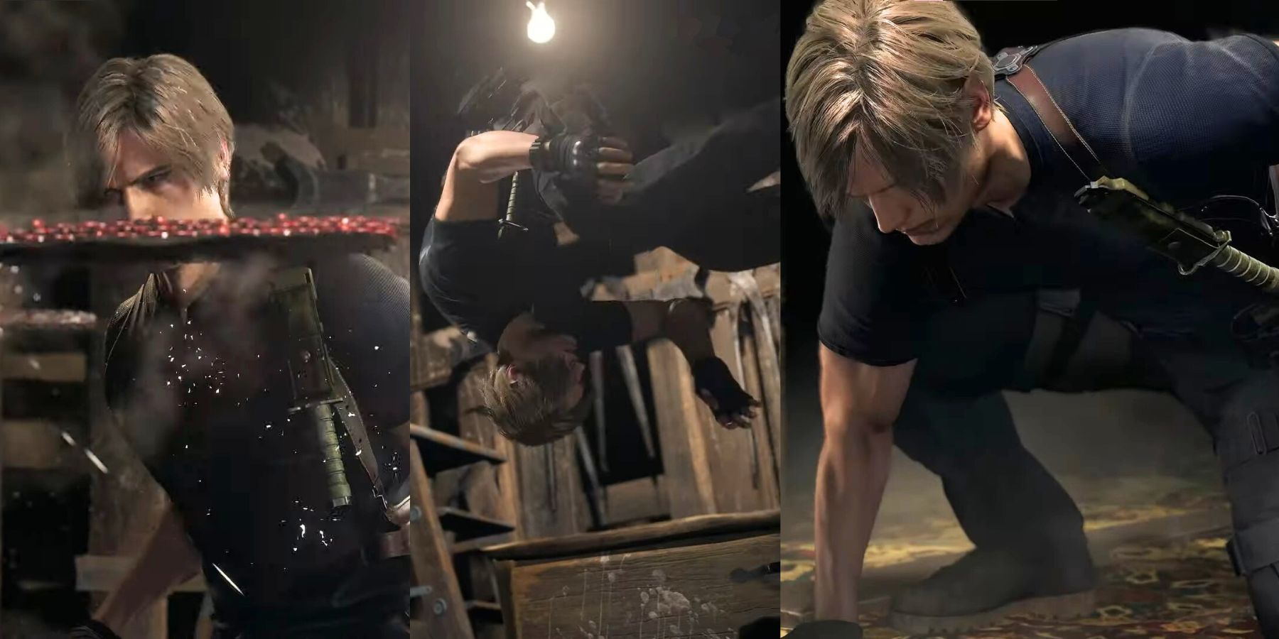Resident Evil 4 Remake Leon Backflip