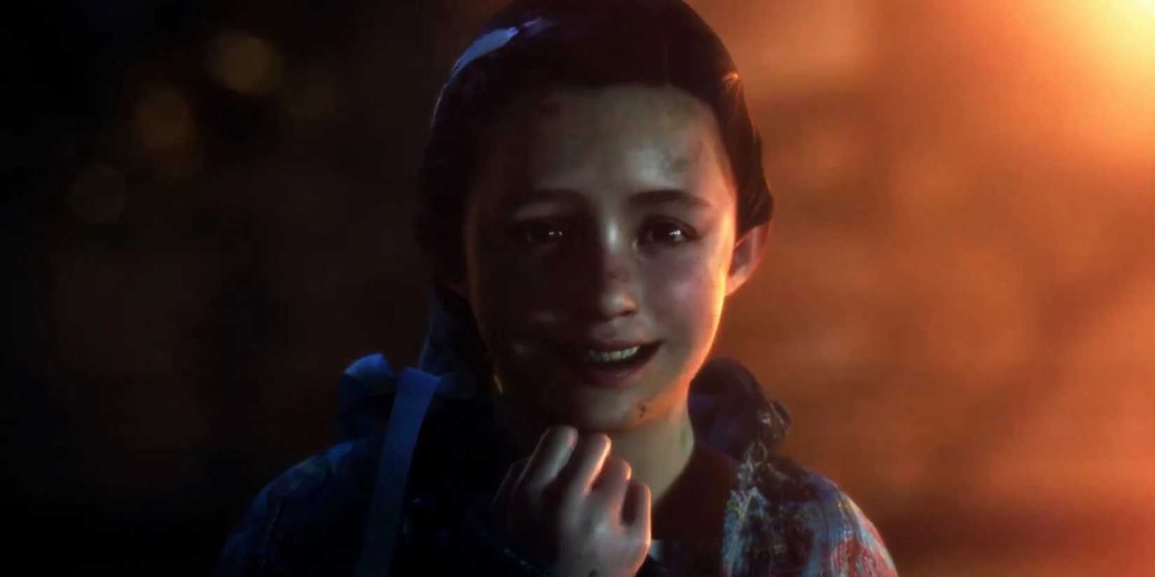 Resident Evil Natalia smiling at viewer