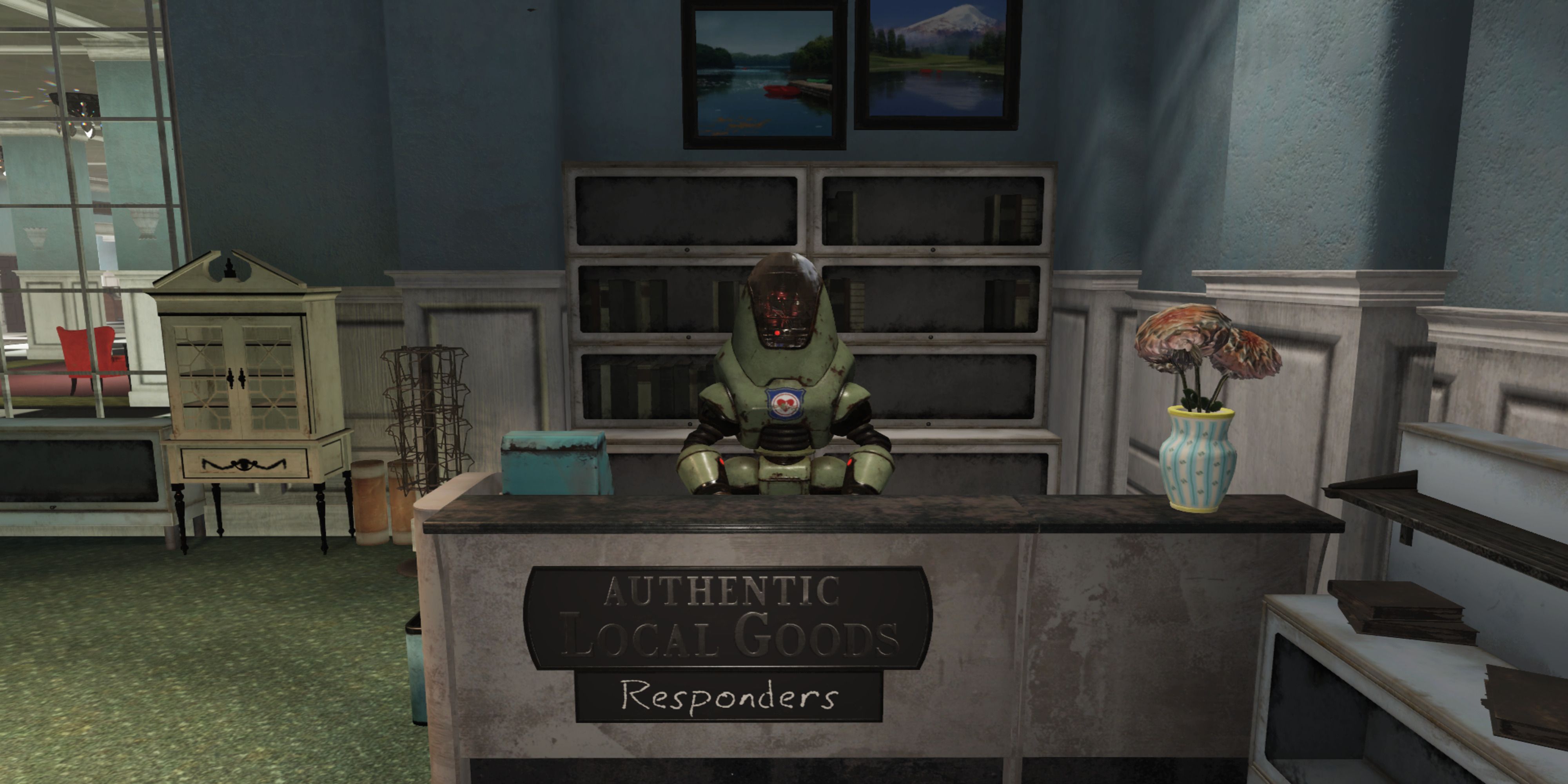 Shopping at the Responders Vendor Bot at the Whitespring Mall in Fallout 76