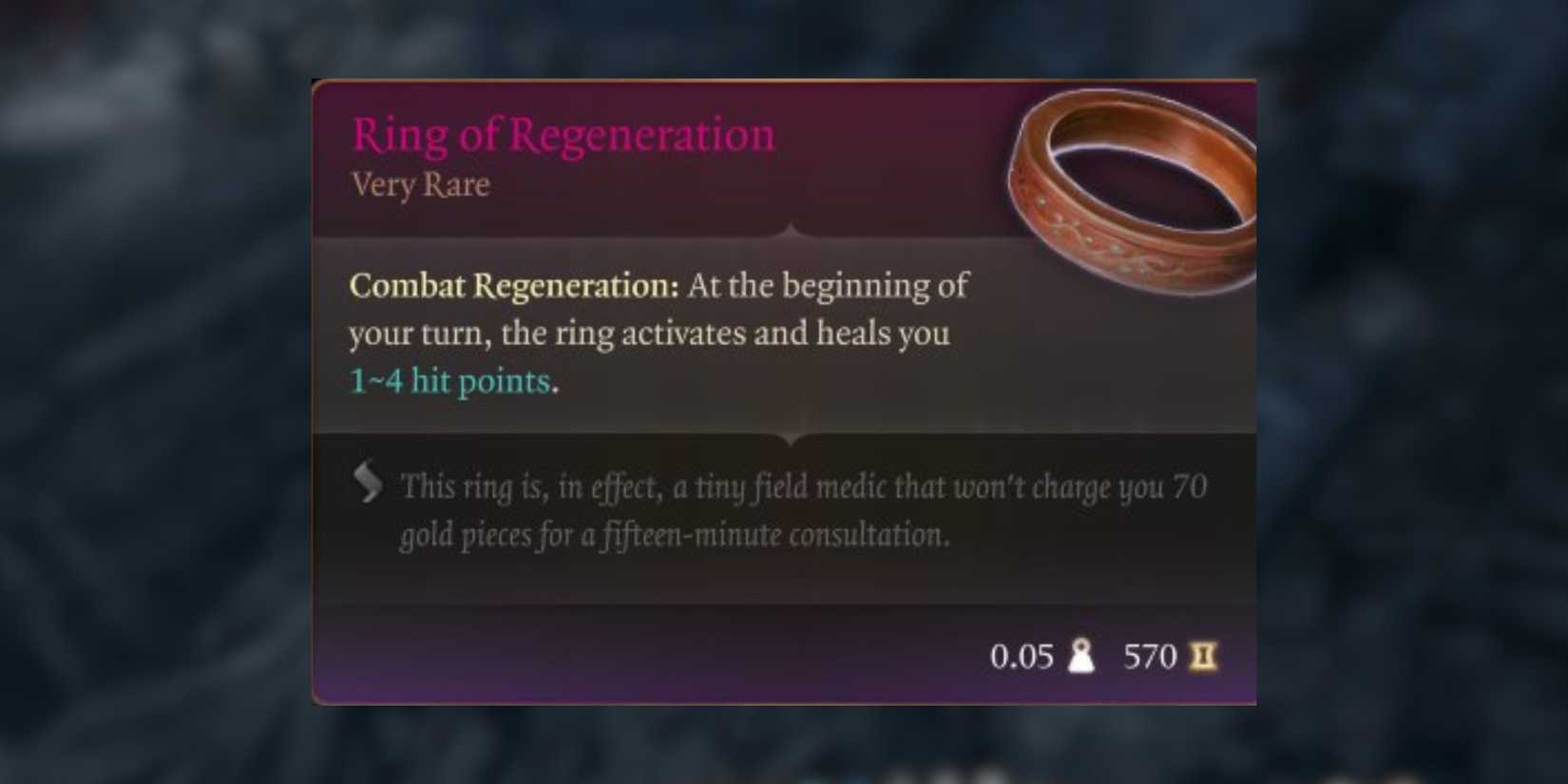 ring of regeneration in baldur's gate 3