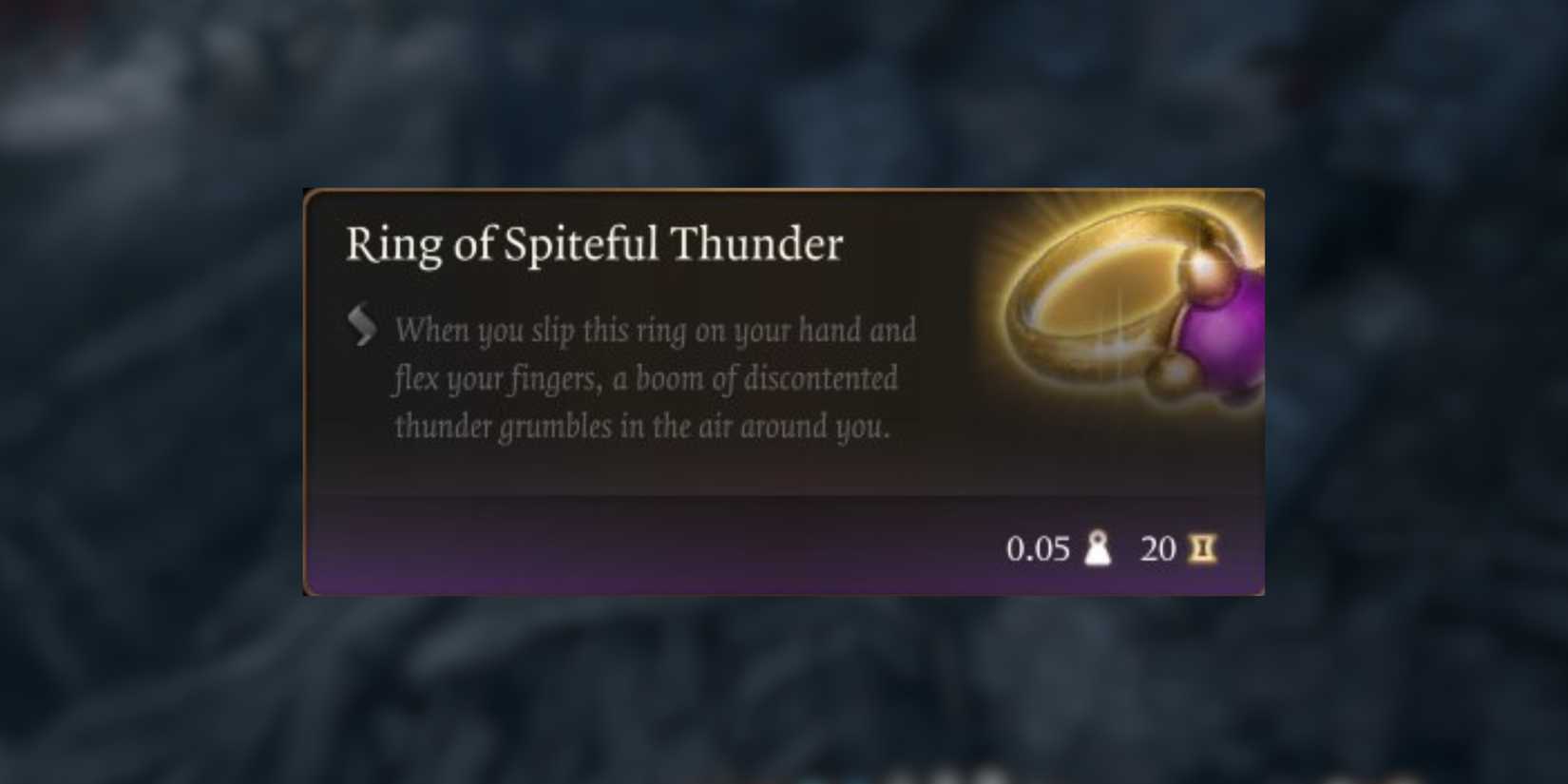 ring of spiteful thunder in baldur's gate 3