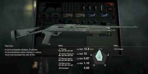 Resident Evil 4 Remake Riot Gun Max Upgraded Stats