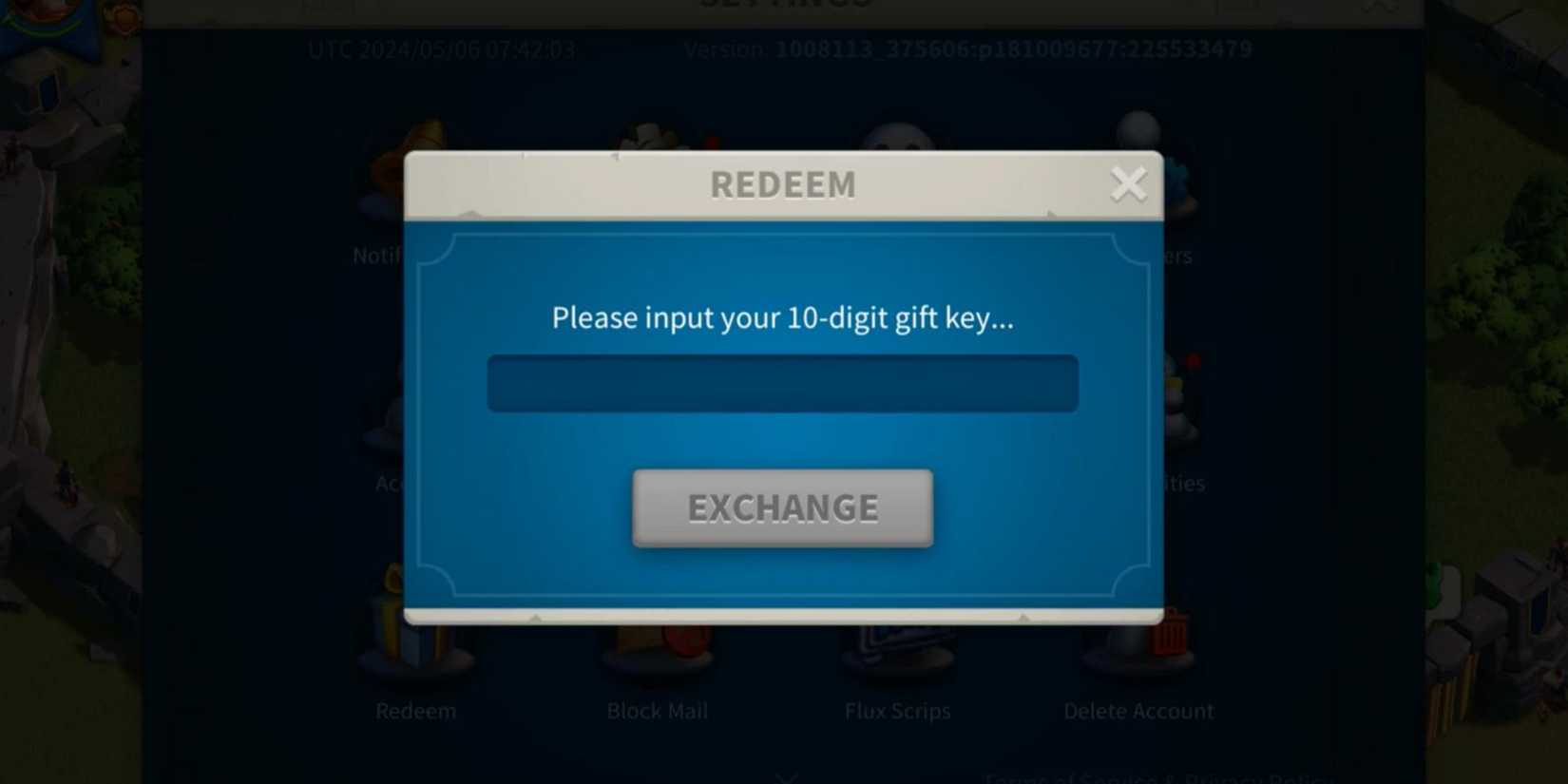 Rise of Kingdoms the codes tab