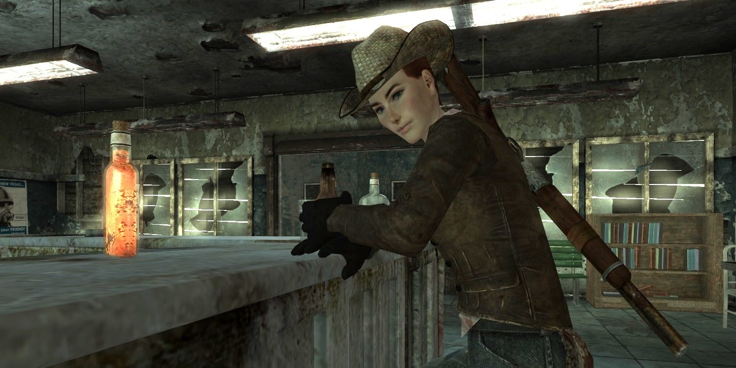 rose of sharon cassidy with a whisky bottle fallout new vegas