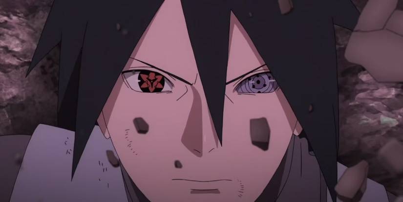 Sasuke with Sharingan and Rinnegan, contemplating the Kokugan's potential