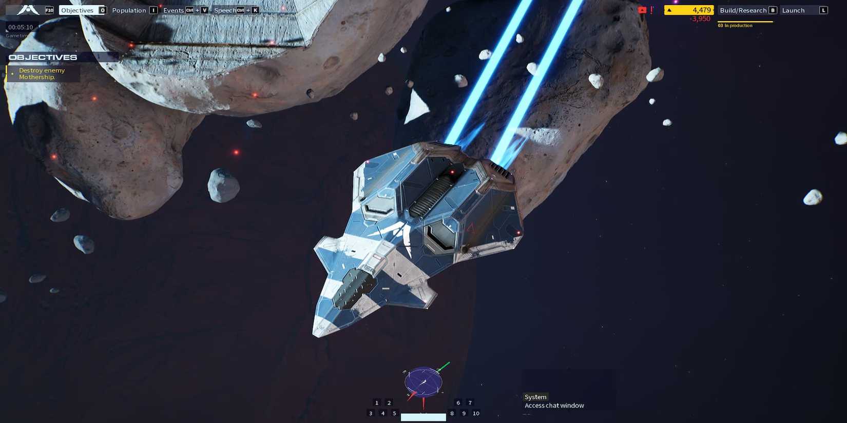 A Fleet Bomber Approaching Enemies 