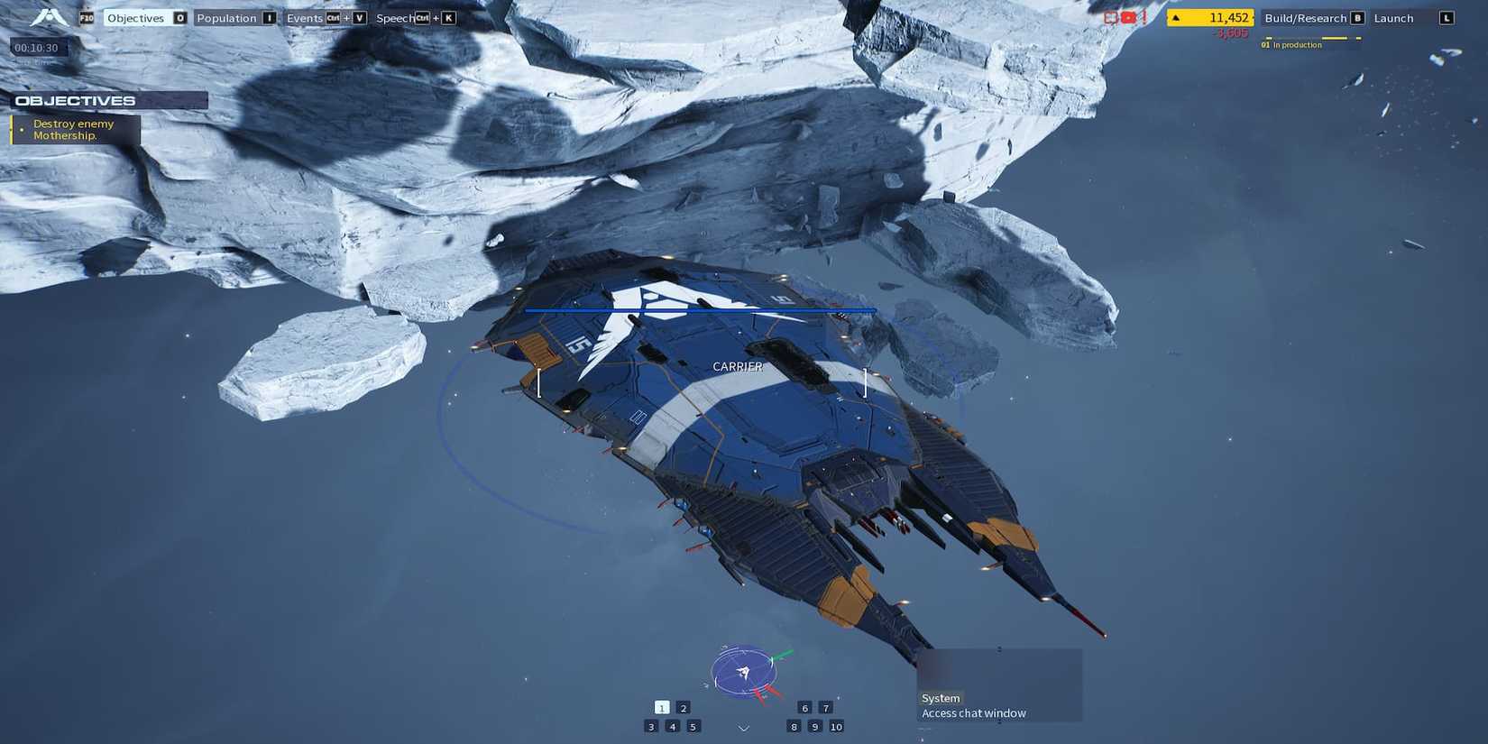 A Hiigaran Carrier Staying In Place 