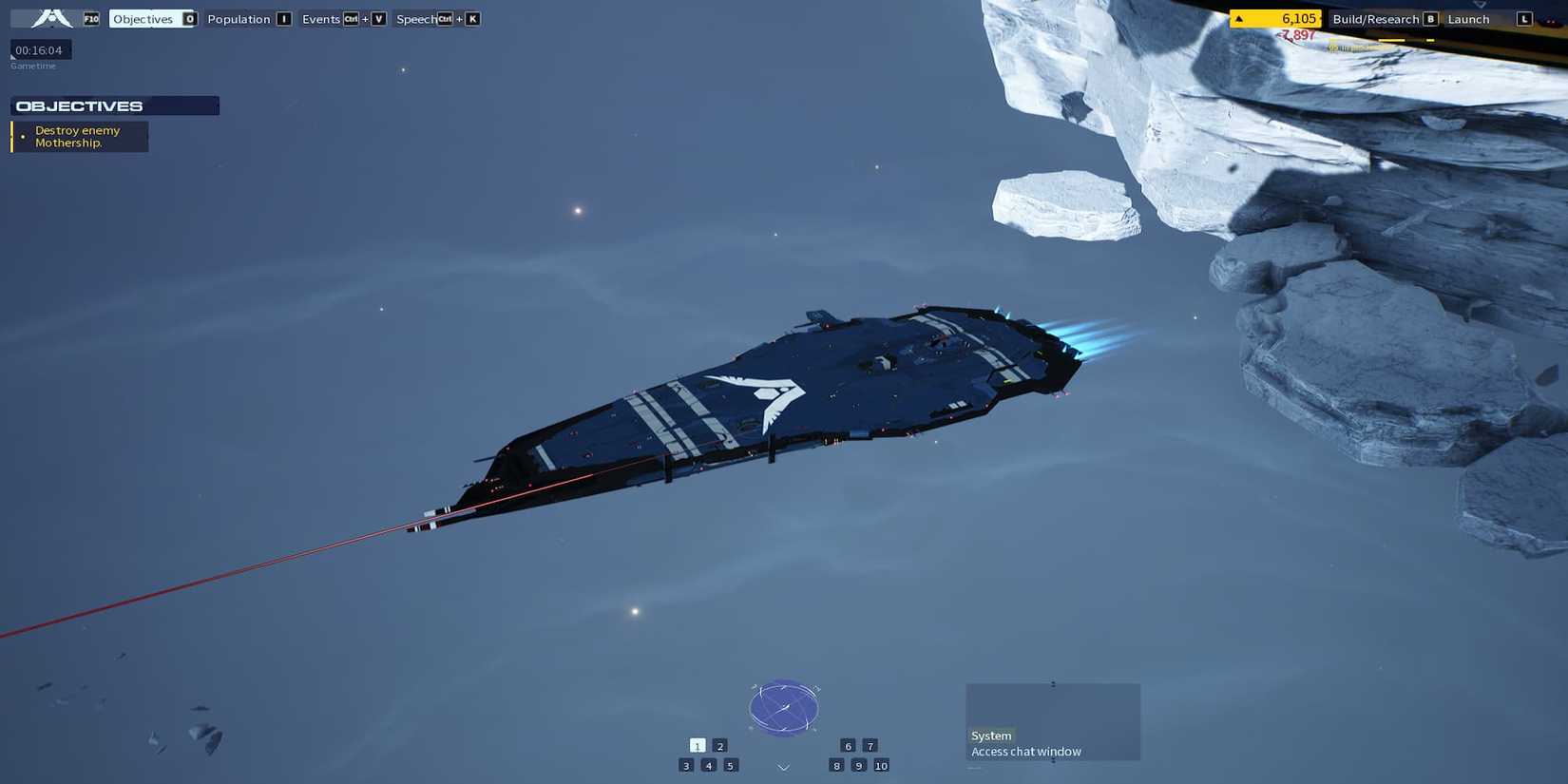 A Battlecruiser Approaching An Enemy Fleet