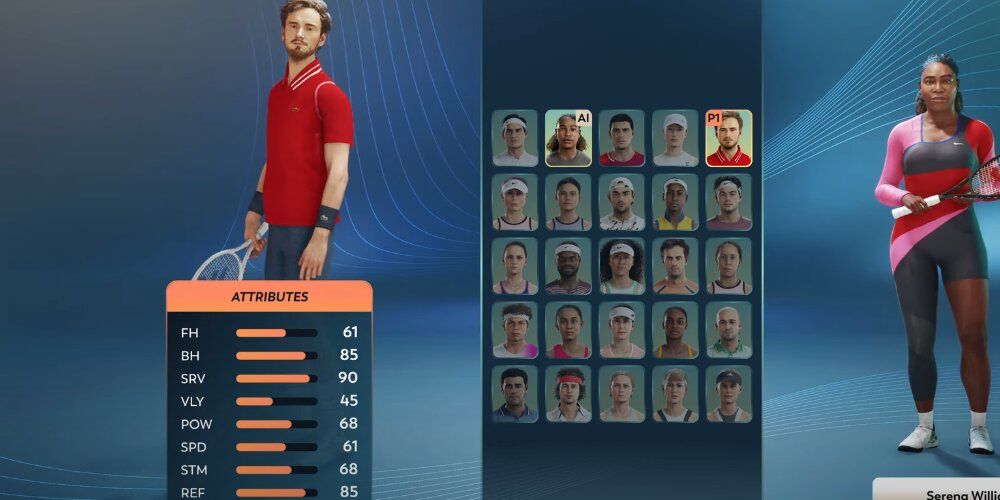 Daniil Medvedev stats in Top Spin 2K25