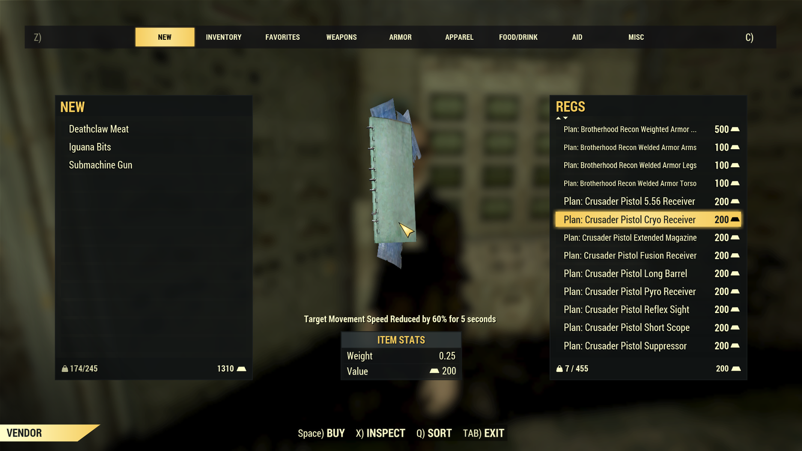 Plans for Crusader Pistol mods in Fallout 76