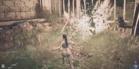 Even jumping away from an explosive barrel in Stellar Blade 