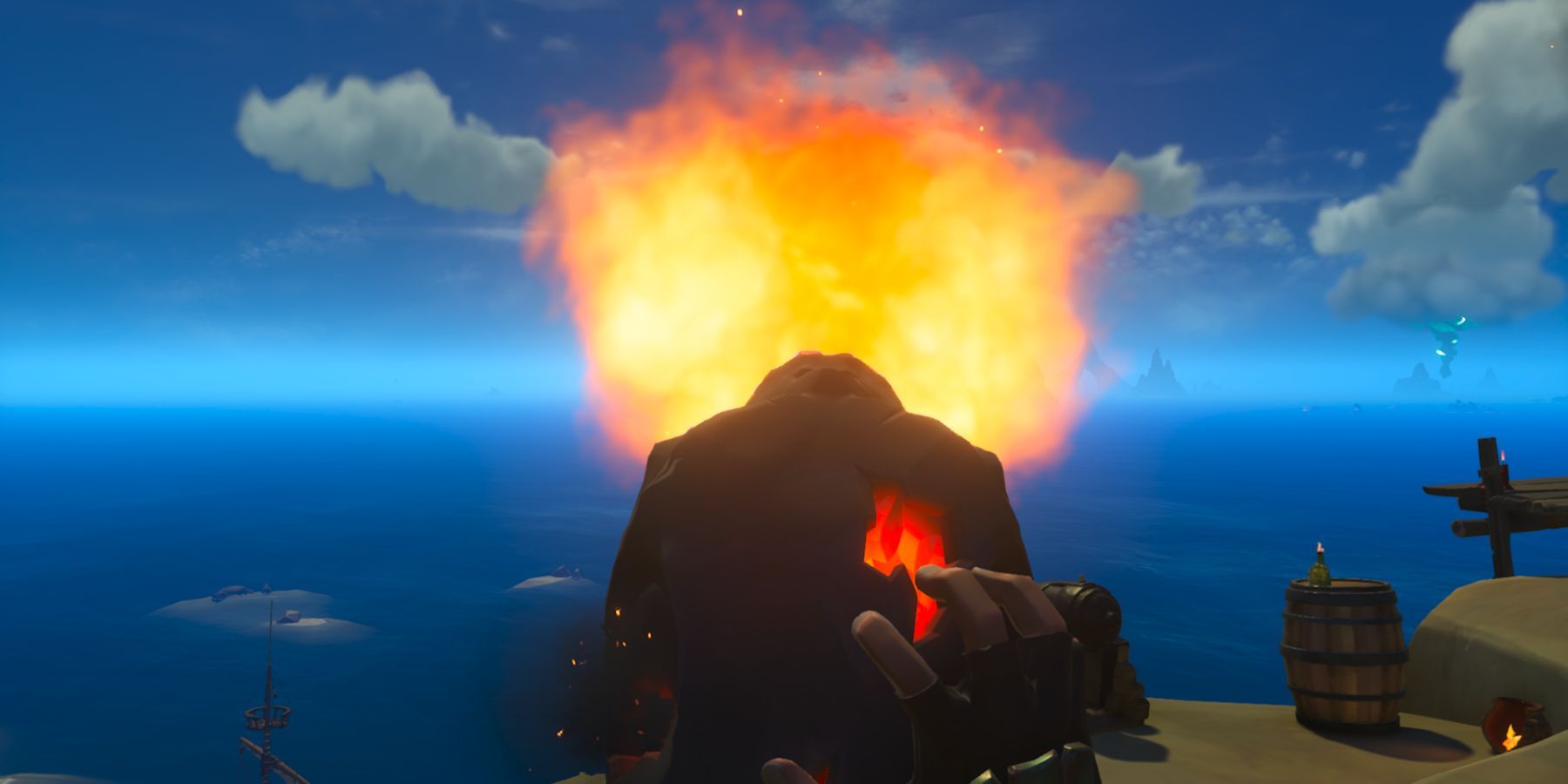 sea of thieves ashen winds skull flamethrower weapon