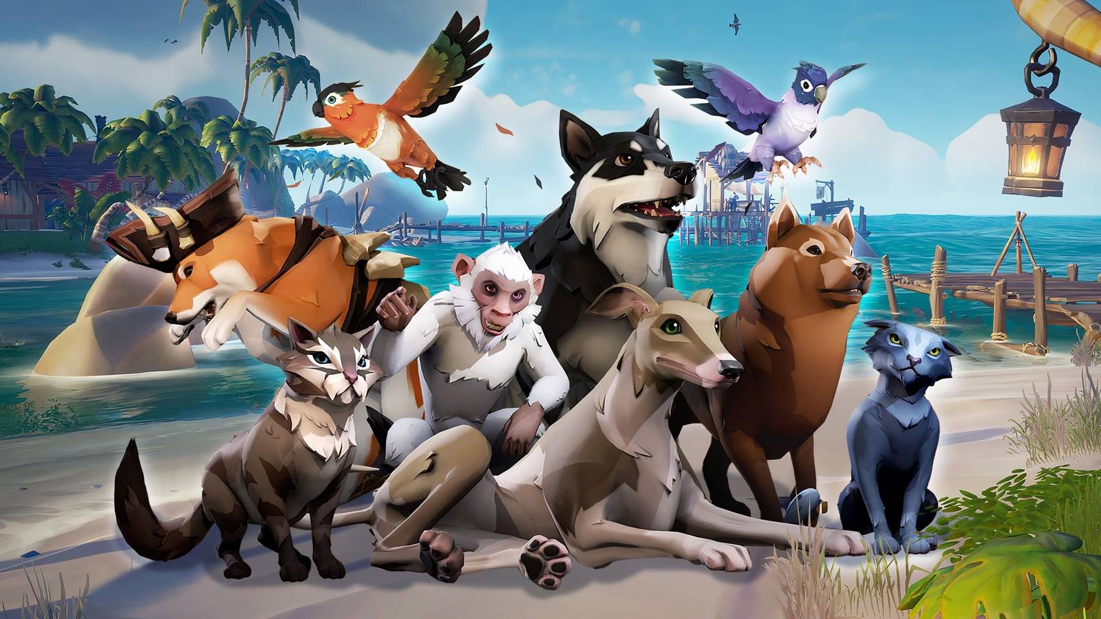 The different pets you can have in Sea of Thieves