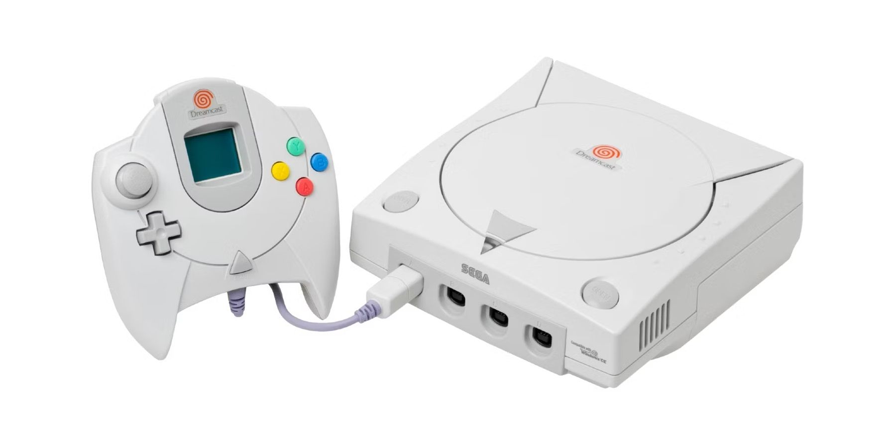 sega dreamcast console and controller