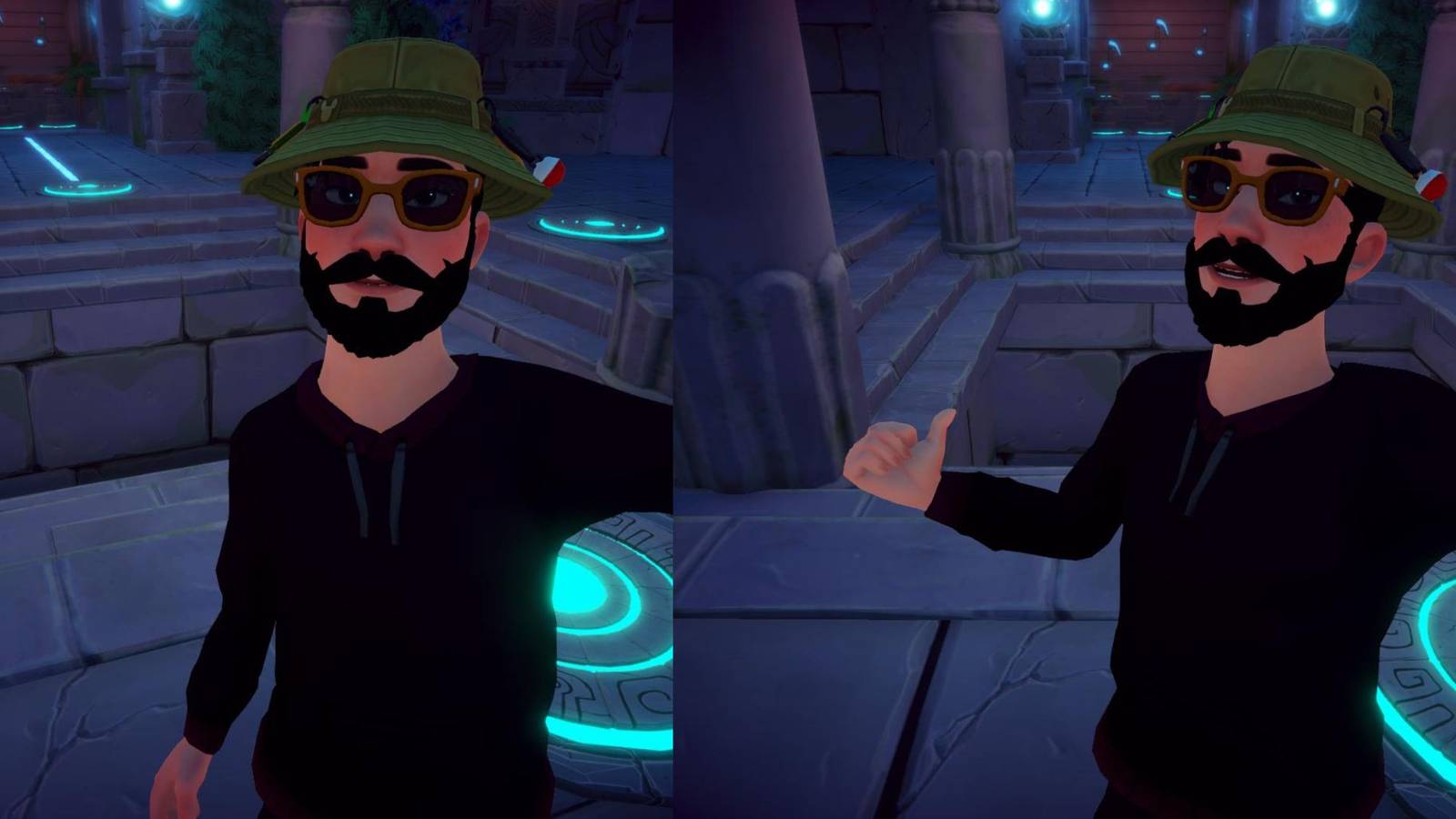 selfie with trap door in ancient ruins ddv