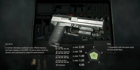 Resident Evil 4 Remake SG 09 R Max Upgraded Stats With A Laser Sight