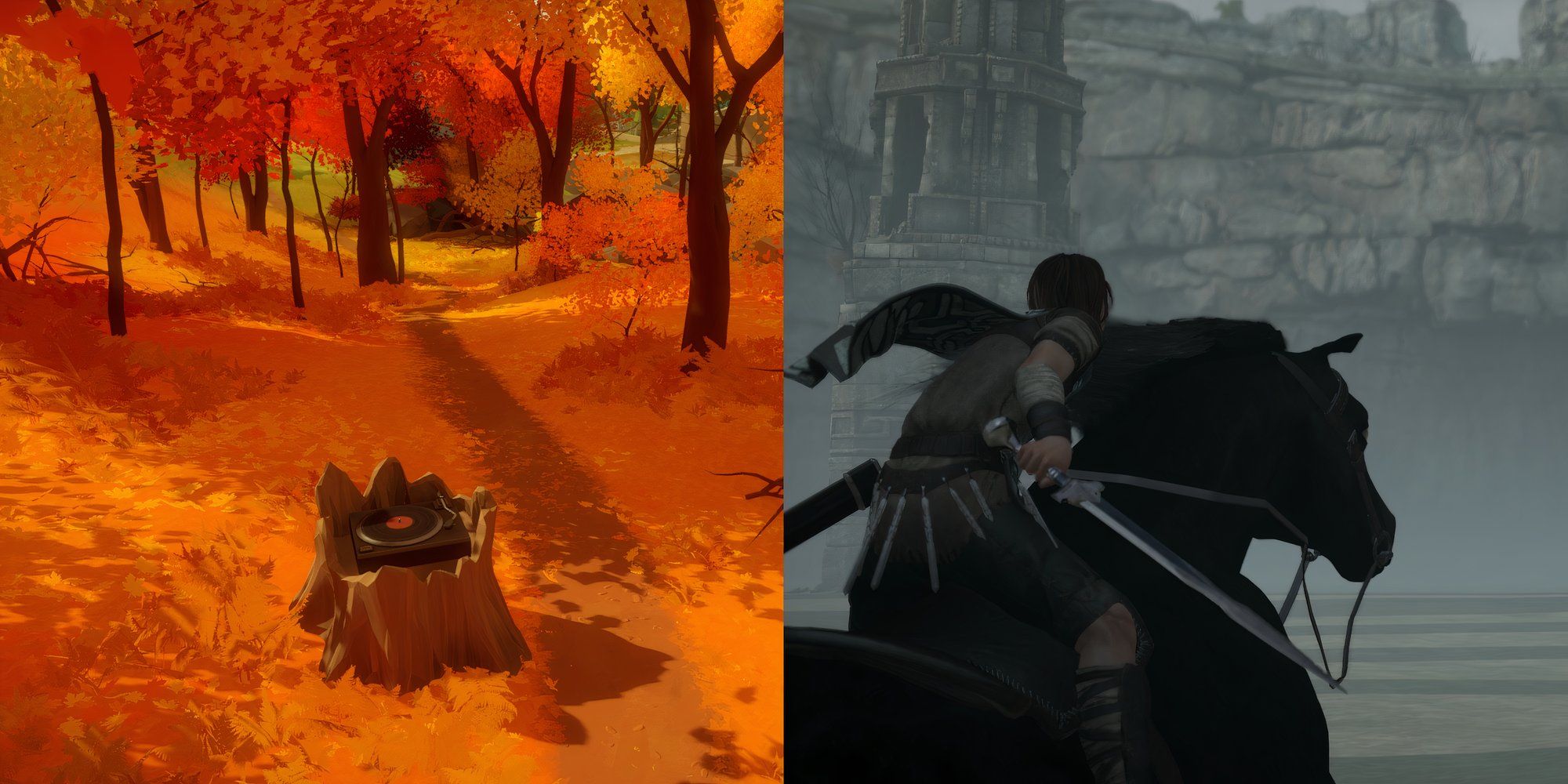 Witness on the Left, Shadow of the Colossus on the right