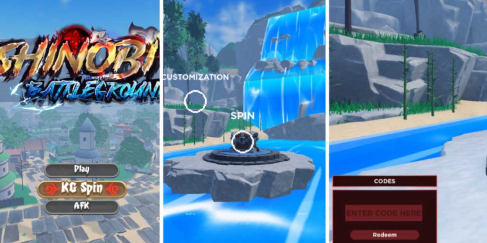 Shinobi Battlegrounds the codes tab