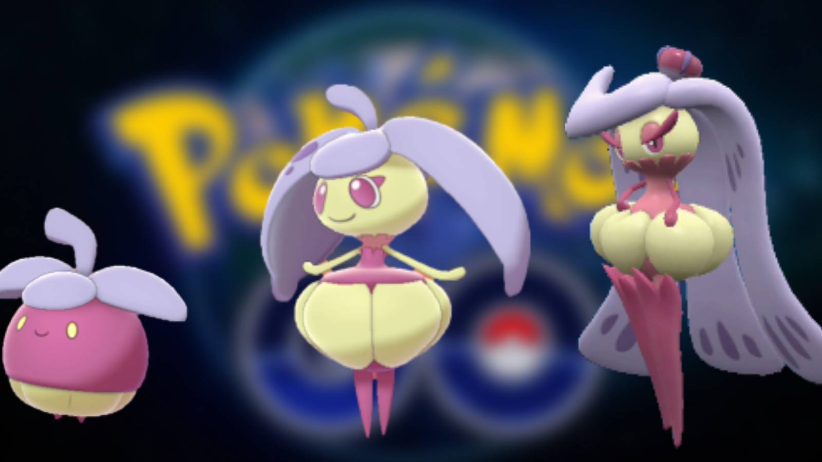 shiny bounsweet, shiny steenee and shiny tsareena in pokemon go
